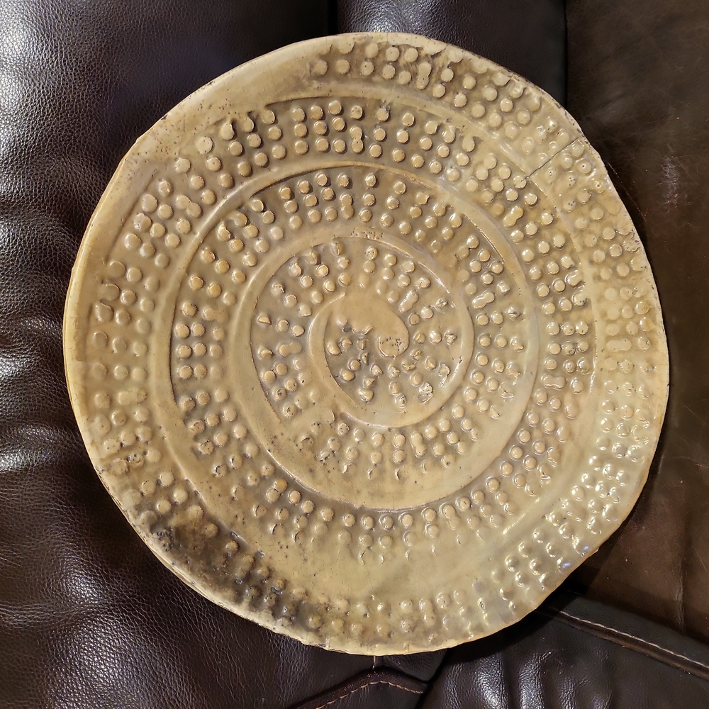 Vintage Monumental Tony Evans Raku Platter / Charger 19" Ceramic